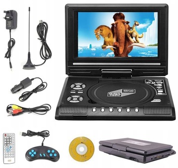 ODTWARZACZ DVD PRZENOŚNY USB/SD GIER VIDEO KONSOLA 7,8 CALA