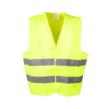 KAMIZELKA ODBLASKOWA OSTRZEGAWC DROGOWA ŻÓŁTA r.XL
