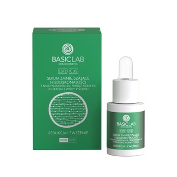 BasicLab Serum Zmniejszające Niedoskonałości i Pory na Dzień i Noc 15 ml