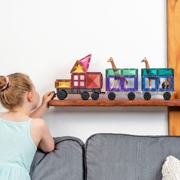 Магнитные строительные блоки Connetix - Rainbow Transport 50 шт.