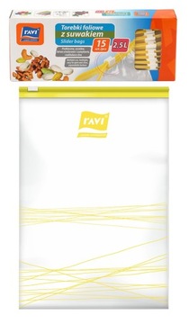 TOREBKI FOLIOWE Z SUWAKIEM WORECZKI NA ŻYWNOŚĆ LUNCH MROŻONKI 2,5L 15szt