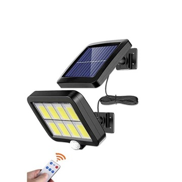 ZESTAW LAMPA SOLARNA LED CZUJNIK RUCHU OSOBNY PANEL PILOT MOCNA 260 diód