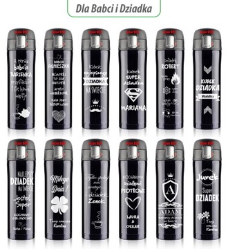 KUBEK TERMICZNY TERMOS 2w1 Z GRAWEREM Twój napis