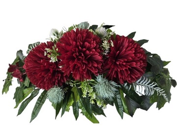 STROIK WIĄZANKA KWIATY GRÓB CMENTARZ WSZYSTKICH ŚWIĘTYCH CHRYZANTEMA BORDO