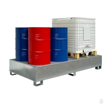Paleta wanna wychwytowa ociekowa 2 x IBC stalowa