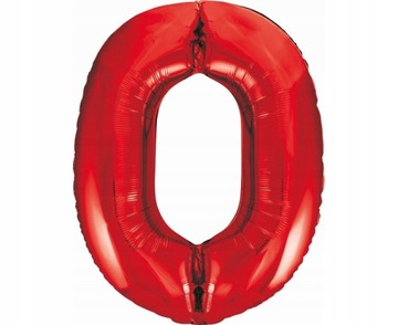 Balon foliowy Cyfra 0 czerwona liczba Zero 40cm