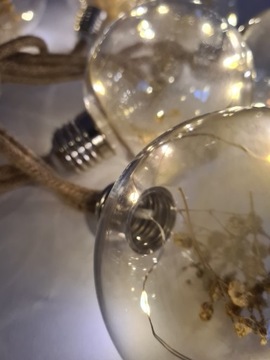 ГИРЛАНДНАЯ ЦЕПЬ СВЕТА 8 ЛАМПОЧЕК 40LED 2XAA ДЖУТ