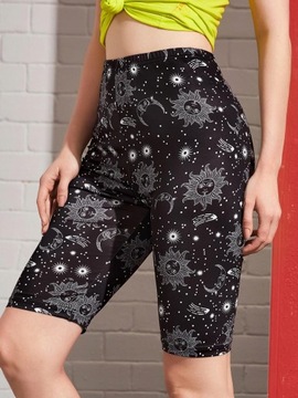 Shein S _S1H KRÓTKIE LEGGINSY WE WZÓR