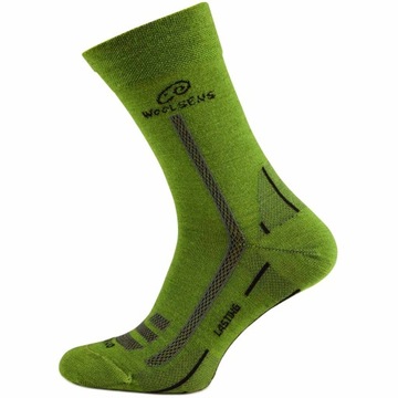 Skarpety trekkingowe z wełny merino zielone 42-45