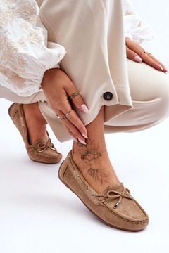 МОКАСИНЫ ЖЕНСКИЕ ЗАМШЕВЫЕ, КОРИЧНЕВЫЕ 36