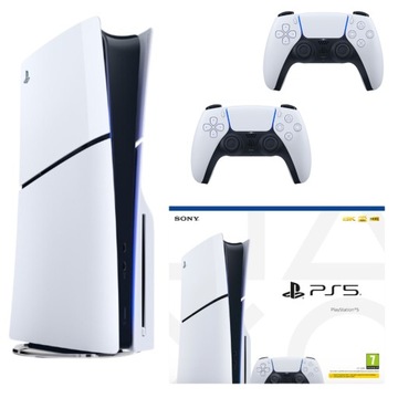 Konsola PS5 Playstation 5 Slim 1TB Napęd Blu-Ray/DVD PS5 Zestaw 2 PADY NOWY