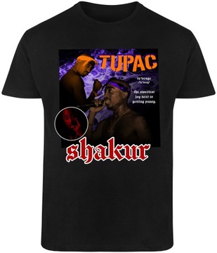 T-SHIRT MĘSKI PREZENT 2PAC TUPAC SHAKUR RAP KOSZULKA CZARNA R-3XL A614