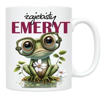 KUBEK dla EMERYTA EMERYT, ŻAJEBISTY EMERYT POŻEGNANIE Z PRACY kartonik