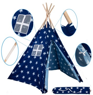 Namiot Indiański TIPI WIGWAM Domek dla Dzieci + Pokrowiec ENERO TOYS