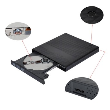 Портативный внешний DVD-привод USB 3.0 в клетку