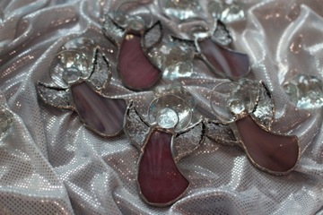 Ангелочки из витражей Тиффани НАБОР из 5 шт. Розовый