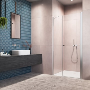 Стеклянные душевые двери 100 П графит