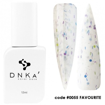 DNKa Cover Base 12 ml, 0055 KOLOROWE DROBINKI