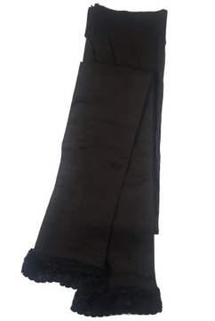 LEGGINSY z mikrofibry z koronką brązowe 152/158