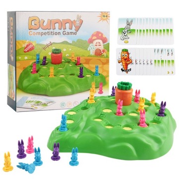 Gra Rodzinna Planszowa Wyścigi Króliczków Po Marchewkę Bunny Game Karty