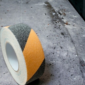 TAŚMA ANTYPOŚLIZGOWA żółto czarna 50/12m NA SCHODY zewnetrzna wew