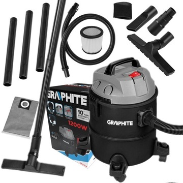 ГРАФИТОВЫЙ МОЩНЫЙ ПЫЛЕСОС ДЛЯ СТРОИТЕЛЬСТВА 1200ВТ 20Л + АКСЕССУАРЫ