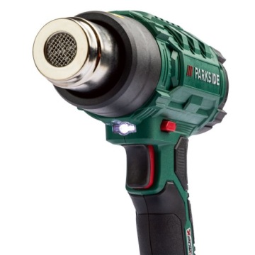 АККУМУЛЯТОРНАЯ ТЕПЛОВАЯ ПИСТОЛА PARKSIDE 20 В 550°C КОРПУС С 4 НАСАДКАМИ