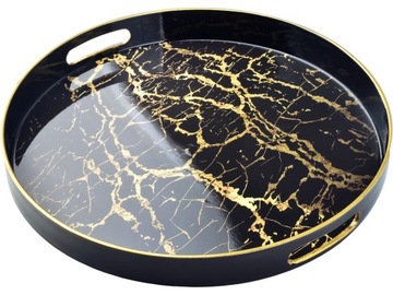 BLANCHE MARBLE Dekoracyjna okrągła TACA - 35 cm