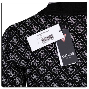 GUESS DAMSKI SWETER PÓŁGOLF LISE 4G LS SWEATER CZARNY r.XS