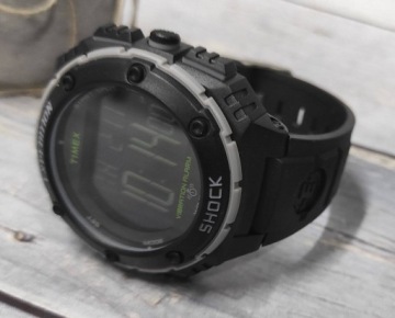 Мужская прочная экспедиция Timex Shock XL T49950 Indiglo WR200 Watch