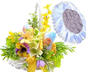 Koszyk z dekoracją na Święconkę + SERWETKA stroik