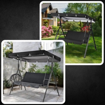 КРЫША для садовых качелей КРЫША 164 x 114 см ЧЕРНАЯ ПРОЧНАЯ ПРОЧНАЯ