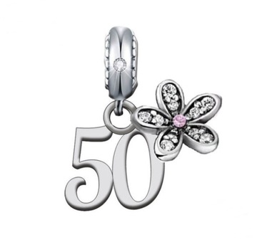 CHARMS ZAWIESZKA 50 URODZINY ROCZNICA CHARMS KWIAT 925