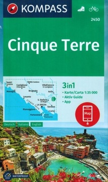 CINQUE TERRE MAPA WODOODPORNA TURYSTYCZNA 2450 + ETUI KOMPASS