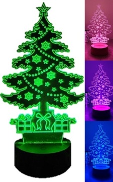 OZDOBA ŚWIĄTECZNA CHOINKA 3D LED KOLORY RGB