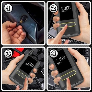 БЕСПРОВОДНОЙ ЭЛЕКТРИЧЕСКИЙ НАСОС АВТОМОБИЛЬНЫЙ КОМПРЕССОР POWERBANK LED НАСОС