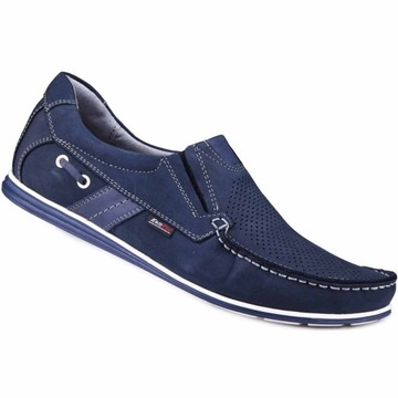 Mokasyny męskie buty skórzane skóra wsuwane 41