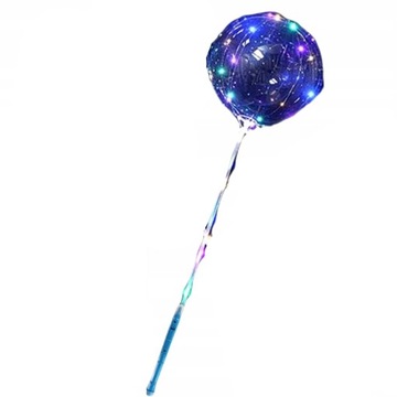 Duży balon świecący LED na patyku dekoracja na wesele urodziny róż niebiesk