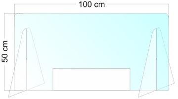 Крышка стойки плексиглас 150х50/60, оргстекло 4мм