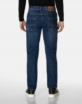 Spodnie Jeansowe Męskie Granatowe Texasy Dżinsy BIG MORE JEANS N103 W36 L32