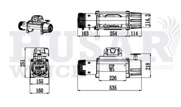 Лебедка электрическая канатная BST 13500 LBS стальной трос 6124 кг 22 м