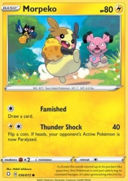 Oryginalna Karta Pokemon Shining Fates - Morpeko SHF 36