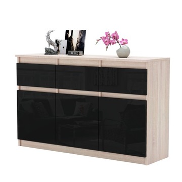 Komoda OLA szafka 120 cm 3 szuflady nowoczesna pojemna rtv POŁYSK system