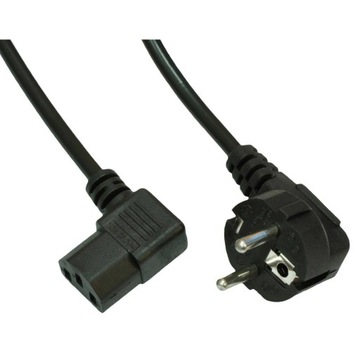 Kabel zasilający kątowy CCA CEE 7/7 / IEC C13 3 m