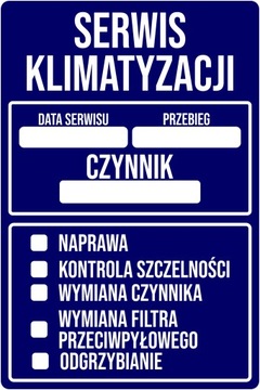 100x Naklejki SERWIS KLIMATYZACJI granatowe 9x6 cm