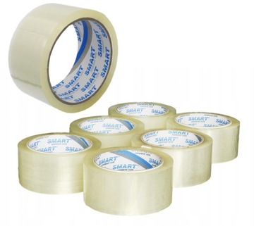TAŚMA PAKOWA TRANSPARENT 48/100 6 SZTUK NA MAGAZYN BEZBARWNA 48X100