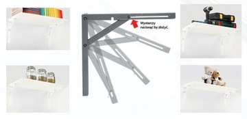 2x SKŁADANY WSPORNIK KĄTOWNIK POD PÓŁKĘ 400 ZŁOTY