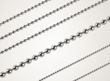 Łańcuszek kulkowy - nikiel 2,4 mm 80 cm