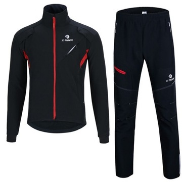 ZESTAW NA ROWER DŁUGIE SPODNIE KURTKA WINDSTOPPER