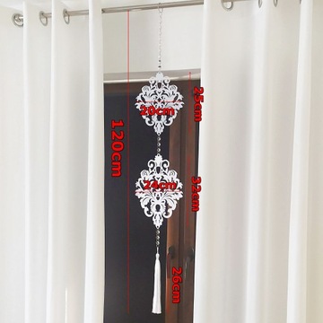 Zawieszka ozdobna Ażurowa Girlanda z Chwostem na okno Biała 120cm